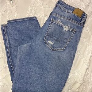 American Eagle Straight Leg Distressed Jeans